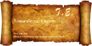 Tomanóczy Emese névjegykártya